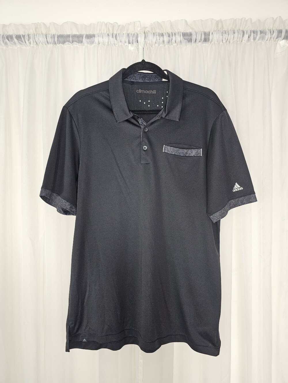 adidas Climachill Black Performance Golf Polo Shirt Large